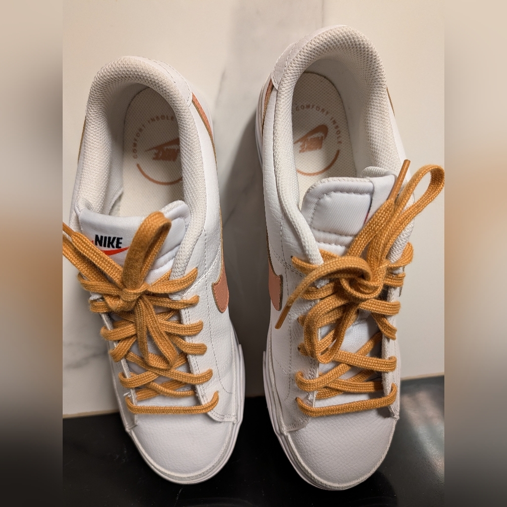 Nike Court Legacy 'White Light Cognac' Sneakers Men's Size 10.5 Like New - Picture 6 of 9